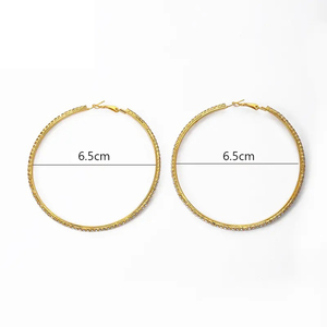 Hoop Earrings with White Stones gold bode 03226