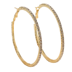Γυναικεία σκουλαρίκια Κρίκοι με Λευκές Πέτρες χρυσό bode 03227