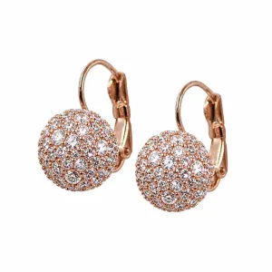 Fashion Women's Drop Earrings with Zircon Ball – Rose Gold bode 03228RG
