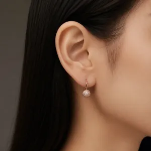 Fashion Women's Drop Earrings with Zircon Ball – Rose Gold bode 03228RG