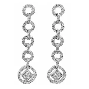Γυναικεία σκουλαρίκια ασήμι 925 Λευκές Πέτρες Ζιργκόν ασημί bode 03344