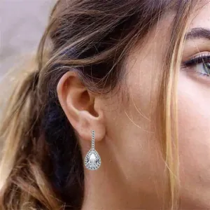 Γυναικεία σκουλαρίκια ασήμι 925 Λευκές Πέτρες Ζιργκόν ασημί bode 03347