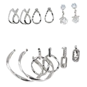 Γυναικεία σκουλαρίκια SET καρτέλα 6 τεμ. ασημί bode 03368