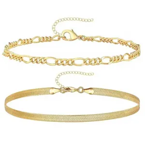 Αλυσίδες ποδιού SET 2 ΤΕΜ. Ανοξείδωτο Ατσάλι Επιχρυσωμένη  bode 03432G