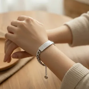 Γυναικείο βραχιόλι ταυτότητα ατσάλι 316L ασημί bode 03479