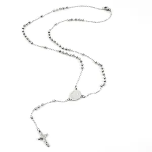 Steel cross with chain 316L silver