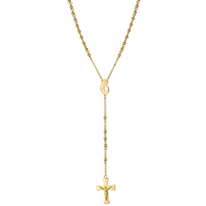 Steel cross with chain 316L gold