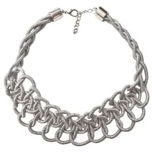 Women's knitted necklace with impressive design gold bode 03652