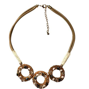 Women's knitted necklace with impressive design beige bode 03661