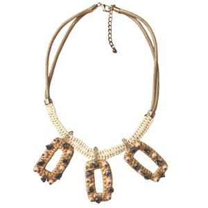 Women's knitted necklace with impressive design beige bode 03660