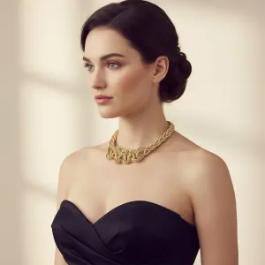 Γυναικείο Κολιέ Πλεκτό Design χρυσό bode 03670