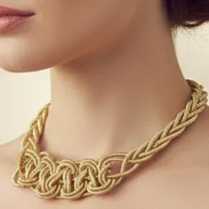 Γυναικείο Κολιέ Πλεκτό Design χρυσό bode 03670