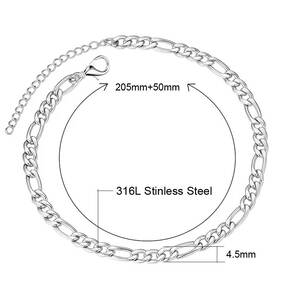  Αλυσίδα ποδιού πάχος 4mm ατσάλι 316L ασημί bode 03742