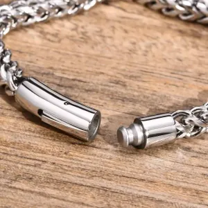 Men's stainless steel bracelet 316L silver