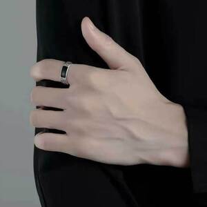 Ανδρικό δαχτυλίδι Βέρα με μαύρη πέτρα ατσάλι 316L ασημί bode 03802