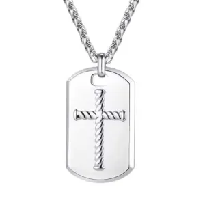 Men's steel cross 316L silver