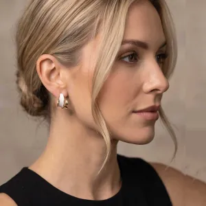 Fashion Gold Hoop Earrings with Enamel bode 03025G