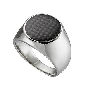 Ανδρικό δαχτυλίδι με μαύρη πέτρα ατσάλι 316L ασημί Art03954