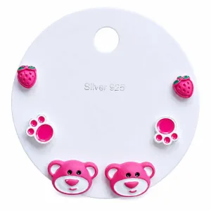 Children's Children's Hypoallergenic Earrings Set 3 pairs silver 925 silver