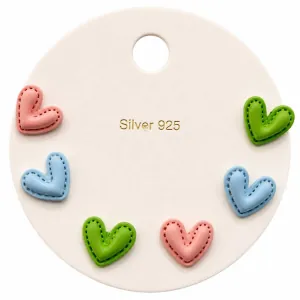 Children's Hypoallergenic Earrings Set 3 pairs 925 silver