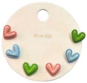 Children's Hypoallergenic Earrings Set 3 pairs 925 silver