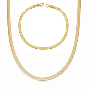 Women's Set necklace-bracelet hypoallergenic steel 316L gold