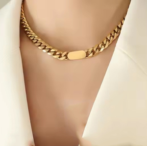 Women's Set 4 pieces Necklace & Bracelet & Earrings & Ring 316L Steel gold