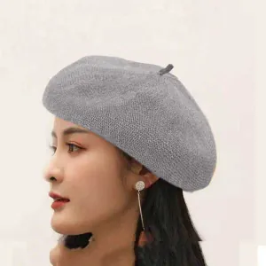  Γυναικείο Πλεκτό Καπέλο-Μπερές One Size γκρι bode 05-0569