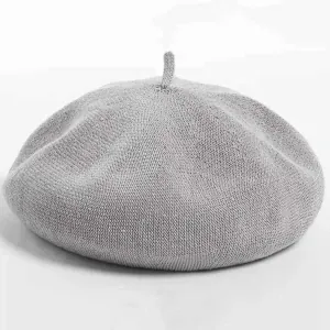  Γυναικείο Πλεκτό Καπέλο-Μπερές One Size γκρι bode 05-0569