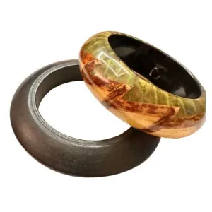 Γυναικεία σταθερά βραχιόλια σετ 2 τεμ. σε πράσινο & καφέ bode 05916