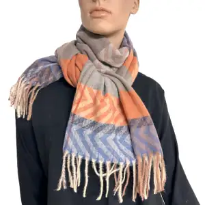  Women's scarf Verde 06-0741 blue/orange