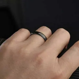 Men's ring 4mm 316L steel black