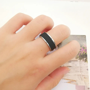 Ανδρικό δαχτυλίδι Βέρα ατσάλι 316L ασημί/μαύρο Art 06083