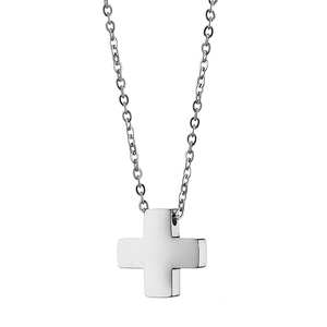 Ανδρικός σταυρός ατσάλι 316L ασημί Art 07069