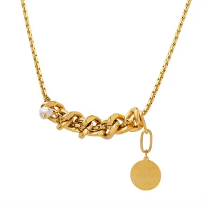 Γυναικείο Κολιέ με ιδιαίτερο σχέδιο ατσάλι 316L χρυσό bode 07183