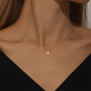 Γυναικείο Κολιέ Διακριτικό με αλυσίδα και Λευκές Πέτρες Zircon ατσάλι 316L  χρυσό bode 07188