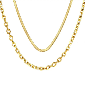 Womens necklace steel 316L gold