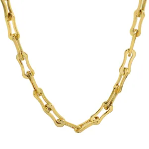Women's chain necklace 6mm gold-plated steel 316L.