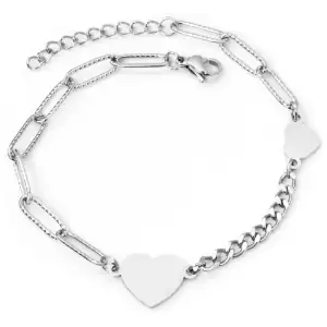 Women's steel bracelet with heart 316L silver