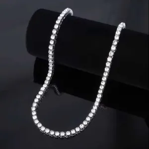 Women's Necklace with Zircon Stones White steel 316L silver