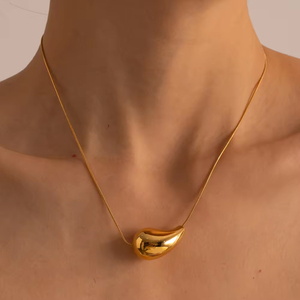 Women's necklace Chunky Drops steel 316L gold bode 07229