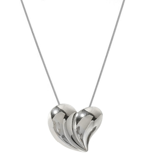 Women's necklace Hearth steel 316L silver bode 07230