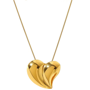 Women's necklace Minimalist Hearth steel 316L gold bode 07231