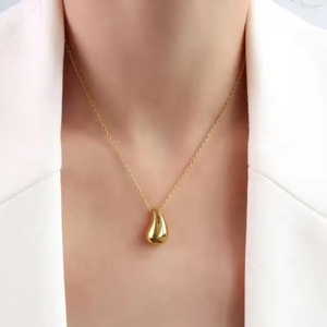 Women's necklace Chunky Drops steel 316L gold bode 07239