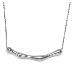 Women's necklace geometrical steel 316L silver 