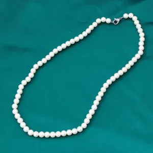 Womens necklace pearls steel 316 L silver