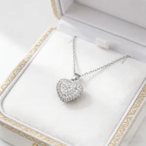 Γυναικείο Κολιέ Καρδιά με Λευκές Πέτρες Zircon ατσάλι 316L  ασημί bode 07268