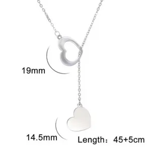 Women's necklace Hearths steel 316L silver 