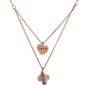 Women's heart necklace in 316 steel in rose-gold