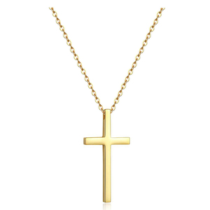 Womens necklace cross steel 316 L gold